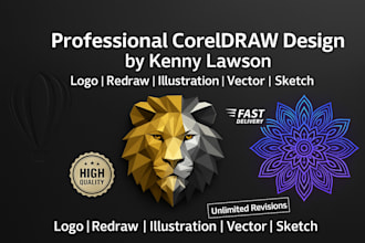 create customize convert logo design to coreldraw work pdf jpg png dxf