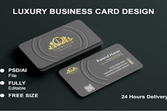 do minimalist, modern, unique business card design and real estate card