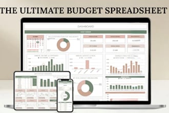 create custom excel templates ,formulas, dashboards, spreadsheet, excel budget