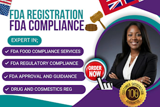 handle fda registration and US agent for food, drug or device