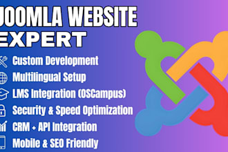 develop custom joomla multilingual lms website, CRM, rest API integration expert