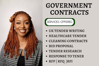 bid UK tender write wining healthcare and cleaning tender proposal, cqc