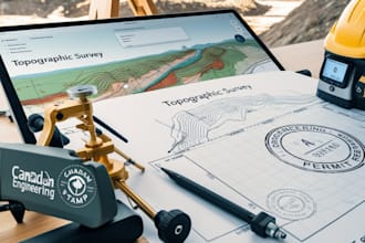 do leveling, surveying, and topography plans with pe stamp for ca, tx, and