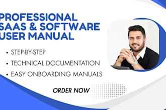 write saas user manual, technical content and software user manual