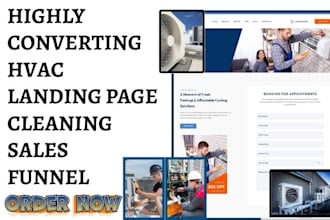 design hvac landing page air duct dryer vent website hvac cleaning sales funnel