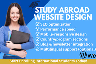 study abroad website, education website, visa application
