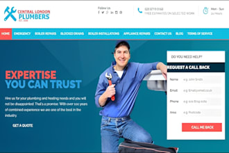 design plumbing website construction plumbing  landing page