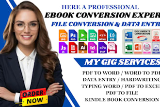 convert pdf to word, pdf to excel, handwriting to word, kindle book conversion