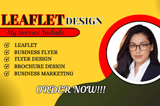 design a custom flyer, poster, leaflet, brochure and menus