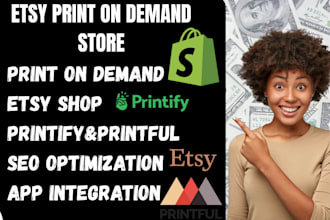 setup shopify print on demand store etsy shop with printify printiful