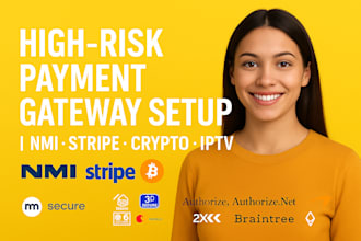 nmi 2d 3d secure payment gateway crypto highrisk payment processor iptv stripe