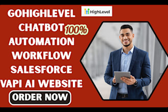 setup gohighlevel chatbot automation workflow  salesforce vapi ai website