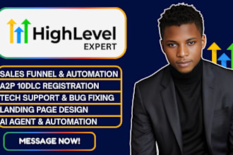 build go high level a2p workflows websites sales funnel clone ghl automations