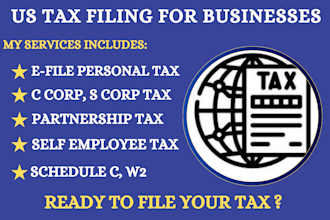efile individual tax, business or llc tax, US tax return, 5472, 1120, 1065, 1040