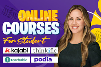 create online course website, kajabi website, podia, thinkific, sales page
