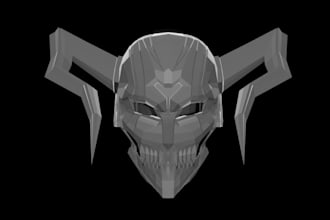 model halloween skull mask, oni mask, helmet  wearable for 3d printing,3d props