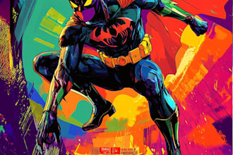 illustrate a superhero pop art portraits