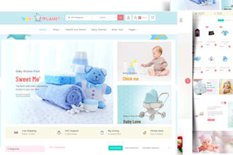 design baby toy store teddy bear shopify game kids clothing dropshipping website