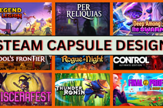 do game banner steam capsule game ui game poster game art logo steam graphics