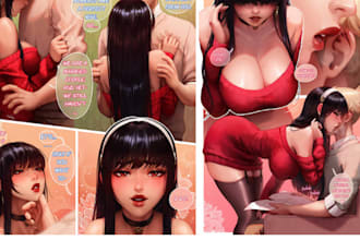 draw comic book art, comic vintage, cartoon character, comic strip, nsfw comic