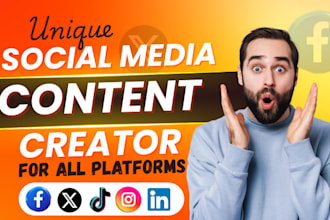create high quality social media content as your content creator and manager