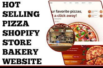 design bakery website pizza shopify store burhgar, restaurant shopify website
