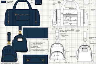 do bag tech pack luggage, tech pack handbag techpack fashion bag design