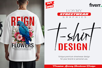 design luxury streetwear graphics t shirt design
