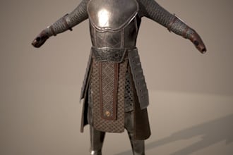 model game ready details cosplay armor,helmet ,game assets, print creature mask