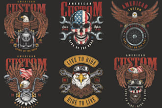design vintage skull eagle biker masks military vector logo