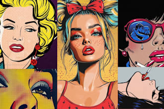 create custom pop art illustrations in vintage and comic styles