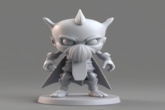 design 3d model, action figure, 3d toy, 3d character model for printing