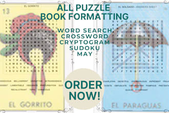 book format puzzle book formatting word search cryptogram crossword activity