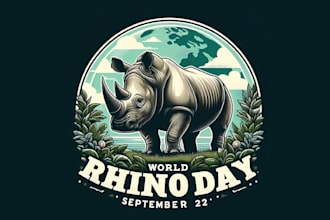 design t shirt hooligan rhinoceros logo mascot style