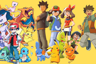 draw pokemon pixel art sprite sheet fakemon trainer custom pokemon avatar chibi