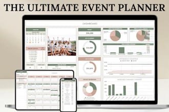 design custom excel spreadsheet template, excel dashboard, google sheet template