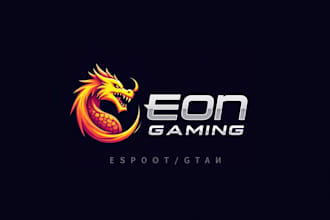 do dragon e sport mascot logo design