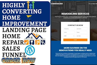 design home improvement landing page home remodeling website home repair website