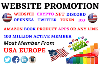 promote and advertise website, crypto, discord, cbd, business, token or any link