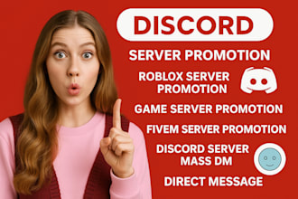 roblox server promotion, gaming server, fivem, discord promotion for growth