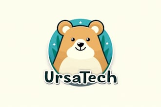 do awesome bear mascot logo design with company