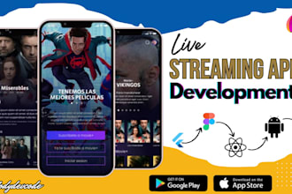 develop live streaming app, video streaming app, music streaming website