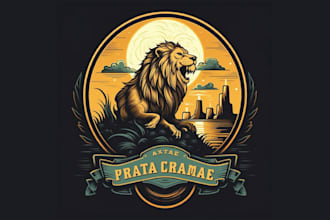 create vintage t shirt tiger lion logo