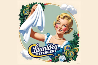 design beach woman holding a towel laundry logo