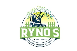 design colorful lawn care handyman services logo