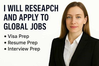 research and apply to global jobs with visa, resume, and interview prep