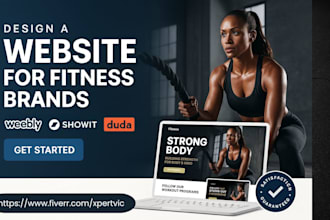 design weebly showit or duda website for fitness yoga or gym business
