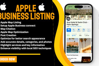 apple map listing apple business connect verified apple map listing local SEO