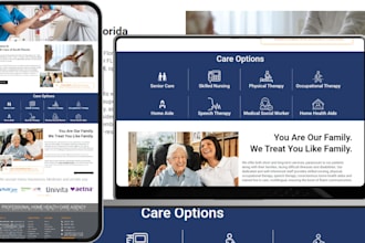 design home care website, healthcare website, medical website