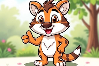 make animal cartoon mascot character vector